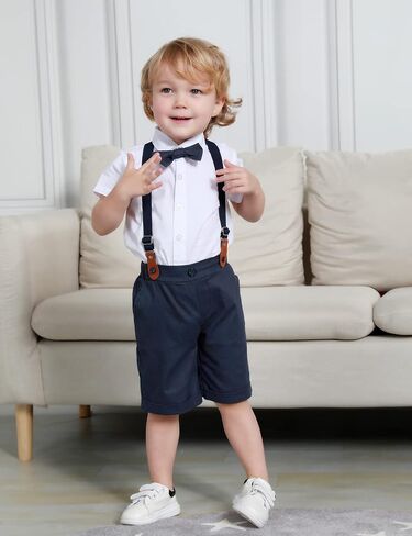 A&J DESIGN Baby Boys Gentleman Suit, 2Pcs Outfit Shirt & Pants in Saudi Arabia