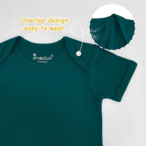 Jimonda Baby Bamboo Viscose Bodysuit Boy/Girl 2Pcs Rompers | Soft Breathable Viscose,Lightweight,Silky and smooth,Summer Short Sleeve,0-24Months,Skin-Friendly,Outfit Clothes,All Occasion in Saudi Arabia