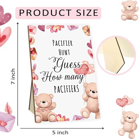 ألعاب صيد اللهاية، الدببة اللطيفة لهاية الأطفال، لافتة خشبية و100 لهاية أطفال من الأكريليك، مجموعة هدايا لعبة استحمام الطفل للأولاد والبنات in Kuwait