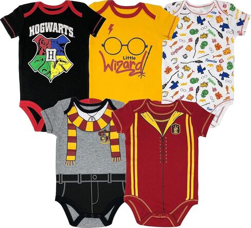 Warner Bros. Harry Potter Baby Boys' 5-Pack Bodysuits Hogwarts Gryffindor in Saudi Arabia