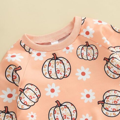Kayotuas Baby Halloween Outfit Girl Boy Pumpkin Ghost Long Sleeve Crewneck Shirt Top and Pants Set Cute Fall Winter Clothes in Kuwait