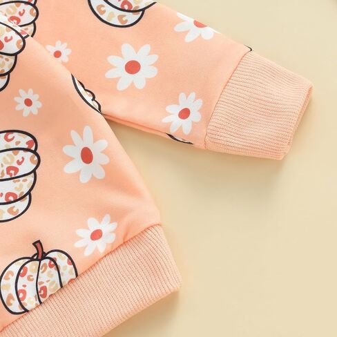 Kayotuas Baby Halloween Outfit Girl Boy Pumpkin Ghost Long Sleeve Crewneck Shirt Top and Pants Set Cute Fall Winter Clothes in Kuwait