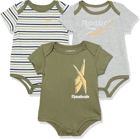 Reebok baby-boys 3-pack Short Sleeve Onesie Bodysuits in Saudi Arabia