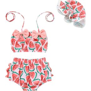 Tiny Cutey Infant Baby Girl Bikini Swimsuit 2 Piece Bathing Suit Halter Top Bikini Bottoms Swimming Suit