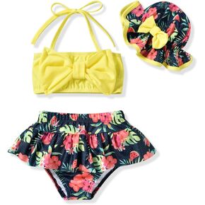 Aalizzwell Baby Girl 2-Piece Bikini Swimsuit with Hat