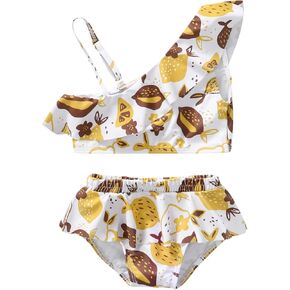 DEFAHN طفل رضيع ملابس سباحة للفتيات قطعتين بيكيني الرسن المحاصيل الأعلى ثوب السباحة الصيف ملابس السباحة Tankini مجموعة in Kuwait