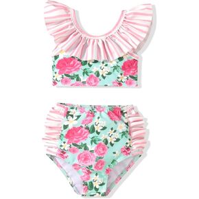 MINIFEIKO Infant Baby Girls Bathing Suit Two Piece Swimsuit Bikini Sets Cute Print Swimwear in Saudi Arabia