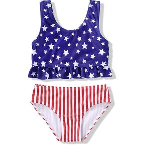 YOUNGER TREE Toddler Swimsuit Girl 2-Pieces Leopard Bathing Suits Halter Top Bikini Bottoms Swimming Suit Kids Beach Swimwear