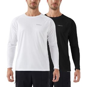 Men's Long Sleeve Shirts UPF 50+ SPF Sun Protection Shirts for Fishing Hiking Rash Guard Swim