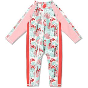BesserBay Unisex Baby UPF 50+ Long Sleeve Zip Up One Piece Swimsuit 0-36 Months