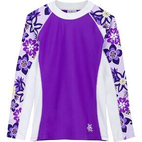 Tuga Girls Long Sleeve Rash Guards 1-14 Years, UPF 50+ Sun Protection Swim Shirt in Saudi Arabia