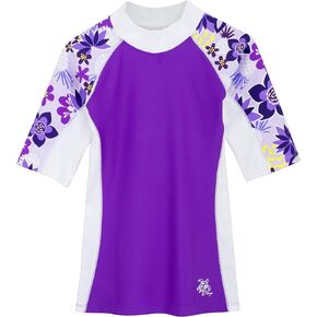 Tuga Girls Short Sleeve Rash Guard Children 1-14 Years, UPF 50+ Sun Protection Swim Shirt in Saudi Arabia