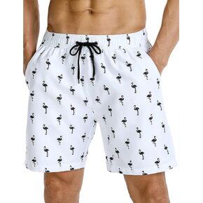 Nonwe Mens Swim Board Shorts Retro Washed Quick Dry Lightweight Beach Shorts