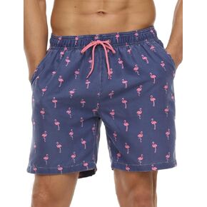 Nonwe Mens Swim Board Shorts Retro Washed Quick Dry Lightweight Beach Shorts