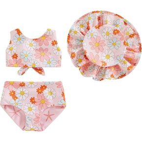 Mubineo Toddler Baby Girl Cute 2PCS Bathing Suit Beach Sets Bikini Swimsuit Set Bowknot Swimwear