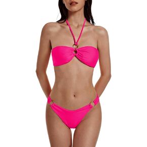 OWICA Bikini Sets for Women 2023 Sexy Strappy Bikini Women Swimwear Women's 2 Piece Bandeau Swimsuits