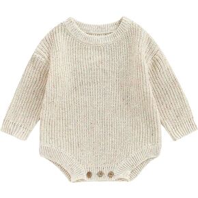 Newborn Baby Girl Boy Sweater Knit Oversized Pullover Sweatshirt Romper in Saudi Arabia