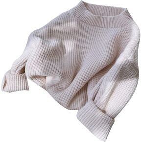Toddler Baby Boy Girl Fall Winter Knit Sweater Long Sleeve Solid Color Pullover Top Warm Sweatsuit in Saudi Arabia