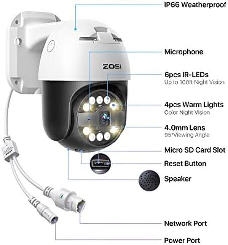 ZOSI 1080p Dome Security Cameras (Hybrid 4-in-1 HD-CVI/TVI/AHD/960H Analog CVBS),2MP Day Night Weatherproof Surveillance CCTV Camera Dome Outdoor/Indoor,Night Vision Up to 80FT in Saudi Arabia