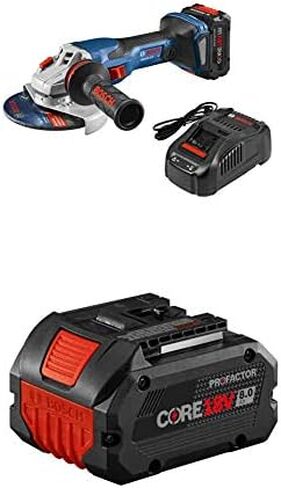 Bosch PROFACTOR 18V SPITFIRE GWS18V-13CB14 Cordless 5-6 In. Angle Grinder Kit & Slide Switch, Includes (1) CORE18V 8.0 Ah Performance Battery + Bosch GBA18V80 CORE18V 8.0 Ah Performance Battery in Saudi Arabia