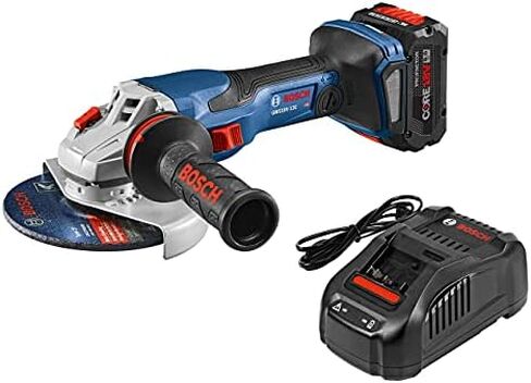 Bosch PROFACTOR 18V SPITFIRE GWS18V-13CB14 Cordless 5-6 In. Angle Grinder Kit & Slide Switch, Includes (1) CORE18V 8.0 Ah Performance Battery + Bosch GBA18V80 CORE18V 8.0 Ah Performance Battery in Saudi Arabia