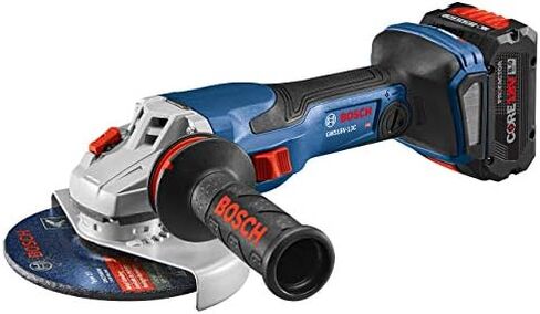 Bosch PROFACTOR 18V SPITFIRE GWS18V-13CB14 Cordless 5-6 In. Angle Grinder Kit & Slide Switch, Includes (1) CORE18V 8.0 Ah Performance Battery + Bosch GBA18V80 CORE18V 8.0 Ah Performance Battery in Saudi Arabia