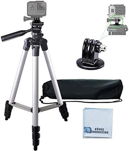 مونوبود كاميرا احترافية مقاس 72 بوصة مع إصدار سريع لكاميرات GoPro HERO1، HERO2، HERO3، HERO3+، HERO4، HERO4 Session، HERO5 + حامل ثلاثي القوائم + قطعة قماش من الألياف الدقيقة eCostConnection in Kuwait