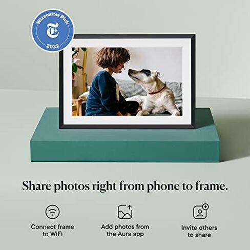 Aura Stone Digital Picture Frame - 10.1" HD Mat Display | Wirecutter's Best Digital Frame for Gifting - Send Photos Directly from Your Phone | Quick & Easy Setup Over WiFi - Free App | White in Kuwait