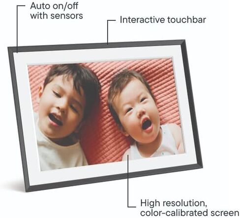 Aura Stone Digital Picture Frame - 10.1" HD Mat Display | Wirecutter's Best Digital Frame for Gifting - Send Photos Directly from Your Phone | Quick & Easy Setup Over WiFi - Free App | White in Kuwait