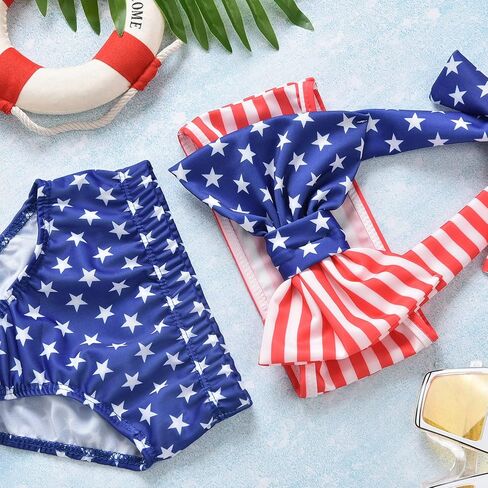 Aalizzwell Baby Girl Bathing Suit, Toddler Girls Two Piece Swimsuit Halter Top Bikini Bottoms Swimming Suit in Saudi Arabia
