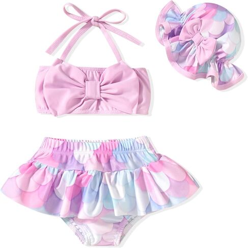 Aalizzwell Baby Girl 2-Piece Bikini Swimsuit with Hat in Saudi Arabia