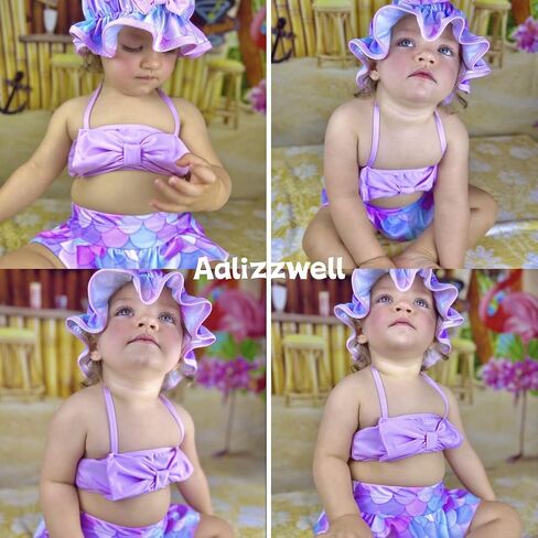 Aalizzwell Baby Girl 2-Piece Bikini Swimsuit with Hat in Saudi Arabia