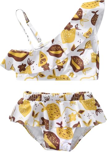 DEFAHN طفل رضيع ملابس سباحة للفتيات قطعتين بيكيني الرسن المحاصيل الأعلى ثوب السباحة الصيف ملابس السباحة Tankini مجموعة in Kuwait