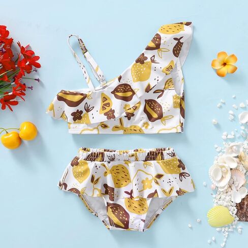 DEFAHN طفل رضيع ملابس سباحة للفتيات قطعتين بيكيني الرسن المحاصيل الأعلى ثوب السباحة الصيف ملابس السباحة Tankini مجموعة in Kuwait