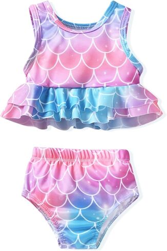 Aalizzwell Toddler Baby Girl Bathing Suit Two Piece Swimsuit Bikini Beach Wear in Kuwait