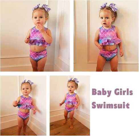 Aalizzwell Toddler Baby Girl Bathing Suit Two Piece Swimsuit Bikini Beach Wear in Kuwait