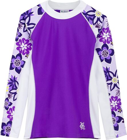 Tuga Girls Long Sleeve Rash Guards 1-14 Years, UPF 50+ Sun Protection Swim Shirt in Kuwait