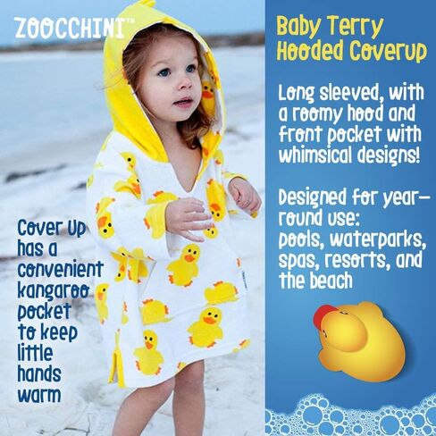 UPF50+ Swim Coverup - Franny the Flamingo, (S/M) 0-12M, Cotton/Poly Terry Blend, Extra Absorbent in Saudi Arabia
