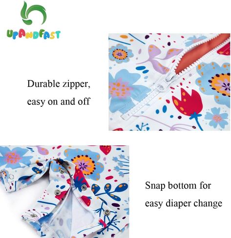 upandfast Baby/Toddler Girls Sunsuit Swimsuit with Snap Bottom UPF 50+ Infant One Piece Rashguard Swimwear in Saudi Arabia