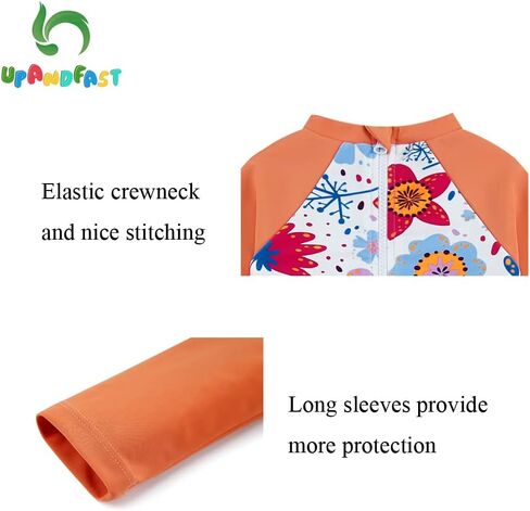 upandfast Baby/Toddler Girls Sunsuit Swimsuit with Snap Bottom UPF 50+ Infant One Piece Rashguard Swimwear in Saudi Arabia