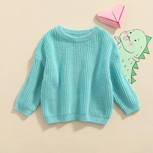 Karwuiio Toddler Baby Girl Boy Knit Sweater Round Neck Long Sleeve Pullover Sweatshirt Fall Winter Clothes in Saudi Arabia