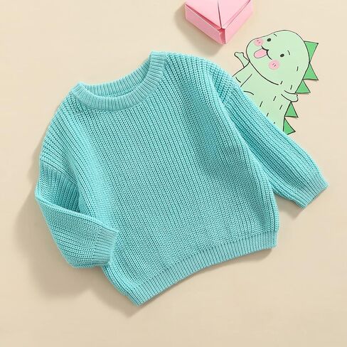 Karwuiio Toddler Baby Girl Boy Knit Sweater Round Neck Long Sleeve Pullover Sweatshirt Fall Winter Clothes in Saudi Arabia