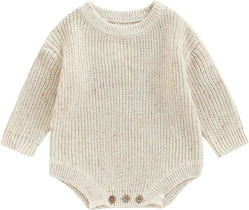 Newborn Baby Girl Boy Sweater Knit Oversized Pullover Sweatshirt Romper in Saudi Arabia
