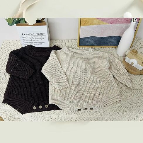 Newborn Baby Girl Boy Sweater Knit Oversized Pullover Sweatshirt Romper in Saudi Arabia