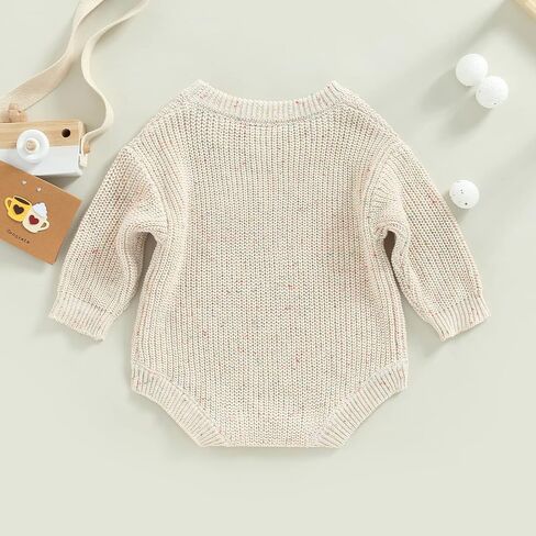 Newborn Baby Girl Boy Sweater Knit Oversized Pullover Sweatshirt Romper in Saudi Arabia