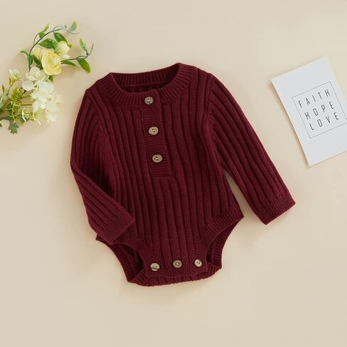 Newborn Baby Girl Boy Sweater Knit Oversized Pullover Sweatshirt Romper in Saudi Arabia