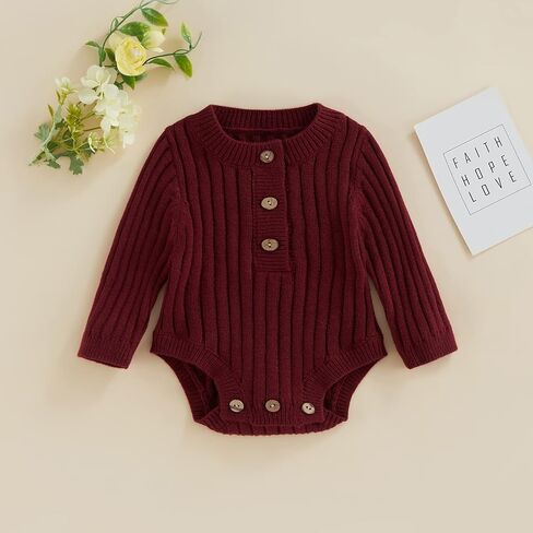 Newborn Baby Girl Boy Sweater Knit Oversized Pullover Sweatshirt Romper in Saudi Arabia