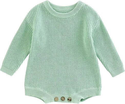 Newborn Baby Girl Boy Sweater Knit Oversized Pullover Sweatshirt Romper in Saudi Arabia