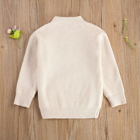 Toddler Baby Boy Girl Fall Winter Knit Sweater Long Sleeve Solid Color Pullover Top Warm Sweatsuit in Kuwait
