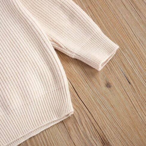 Toddler Baby Boy Girl Fall Winter Knit Sweater Long Sleeve Solid Color Pullover Top Warm Sweatsuit in Kuwait